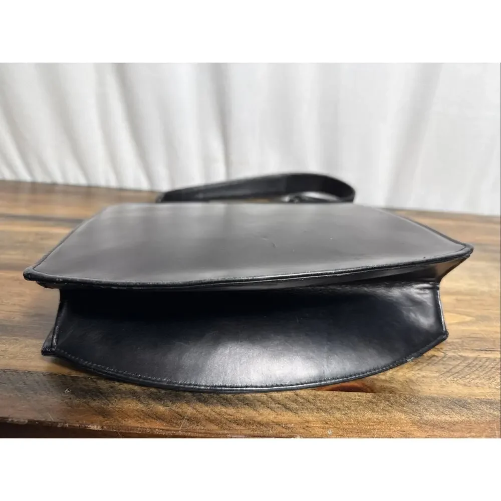 Vintage Dofan Handbag Purse Made In France Black Leather 1960s Shoulder Bag GUC - Picture 4 of 11